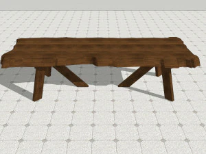 wooden table u10 3D Model