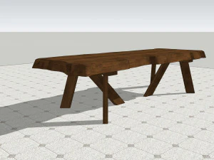 wooden table u10 3D Model