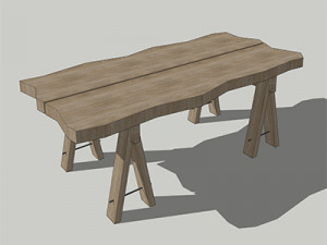 wooden table u10 3D 模型