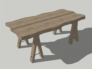 mesa de madera u10 Modelo 3D