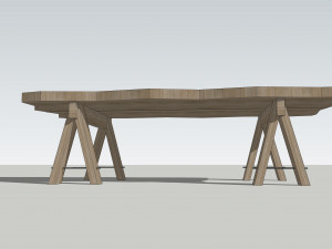 wooden table u10 Model 3D