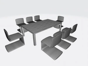 회의 책상 3D 모델