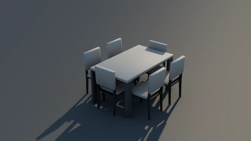 minimalist dining table 3D Model .c4d .max .obj .3ds .fbx .stl .blend 