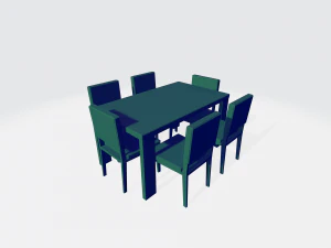 minimalist dining table 3D Model