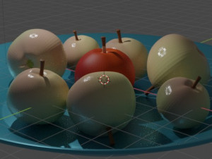 plate with apples 3D 模型
