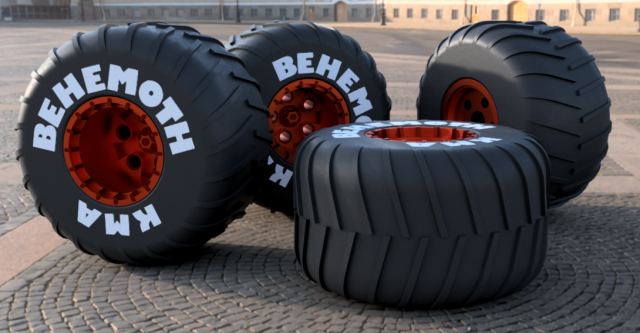 Monster wheel 04 3D Model .c4d .max .obj .3ds .fbx .stl .blend 