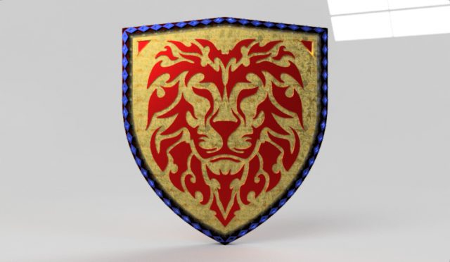 Lion emblem 03 3D Model .c4d .max .obj .3ds .fbx .stl .blend