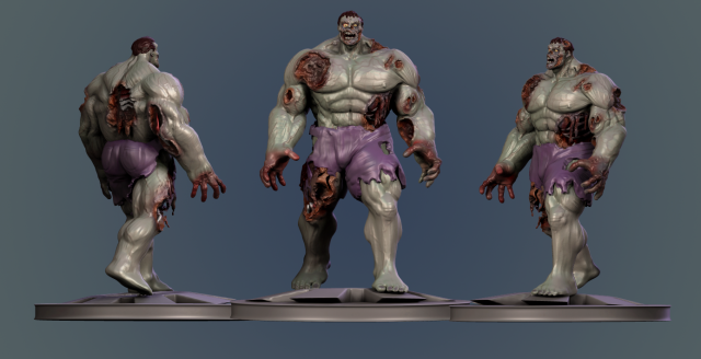 Hulk zumbi Model do druku 3D .c4d .max .obj .3ds .fbx .stl .blend