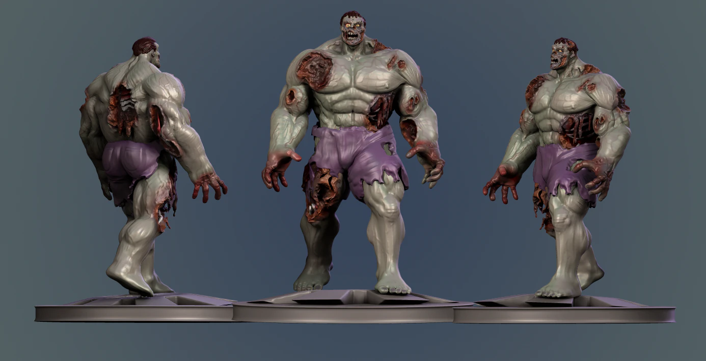 Hulk zumbi 3D Print Model .c4d .max .obj .3ds .fbx .stl .blend 