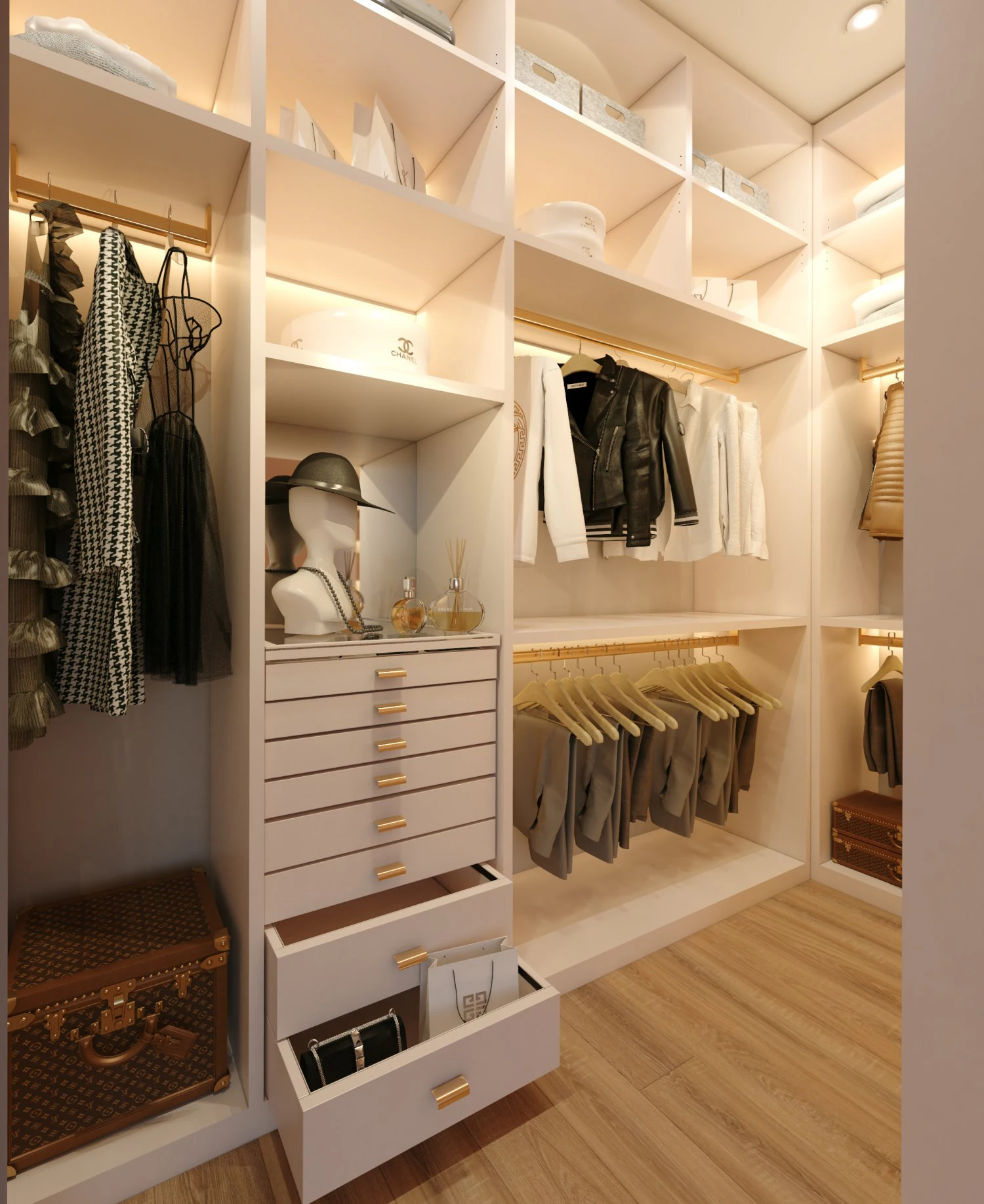 classic walk-in closet - cabina armadio classica 3D Model .c4d .max .obj .3ds .fbx .stl .blend 