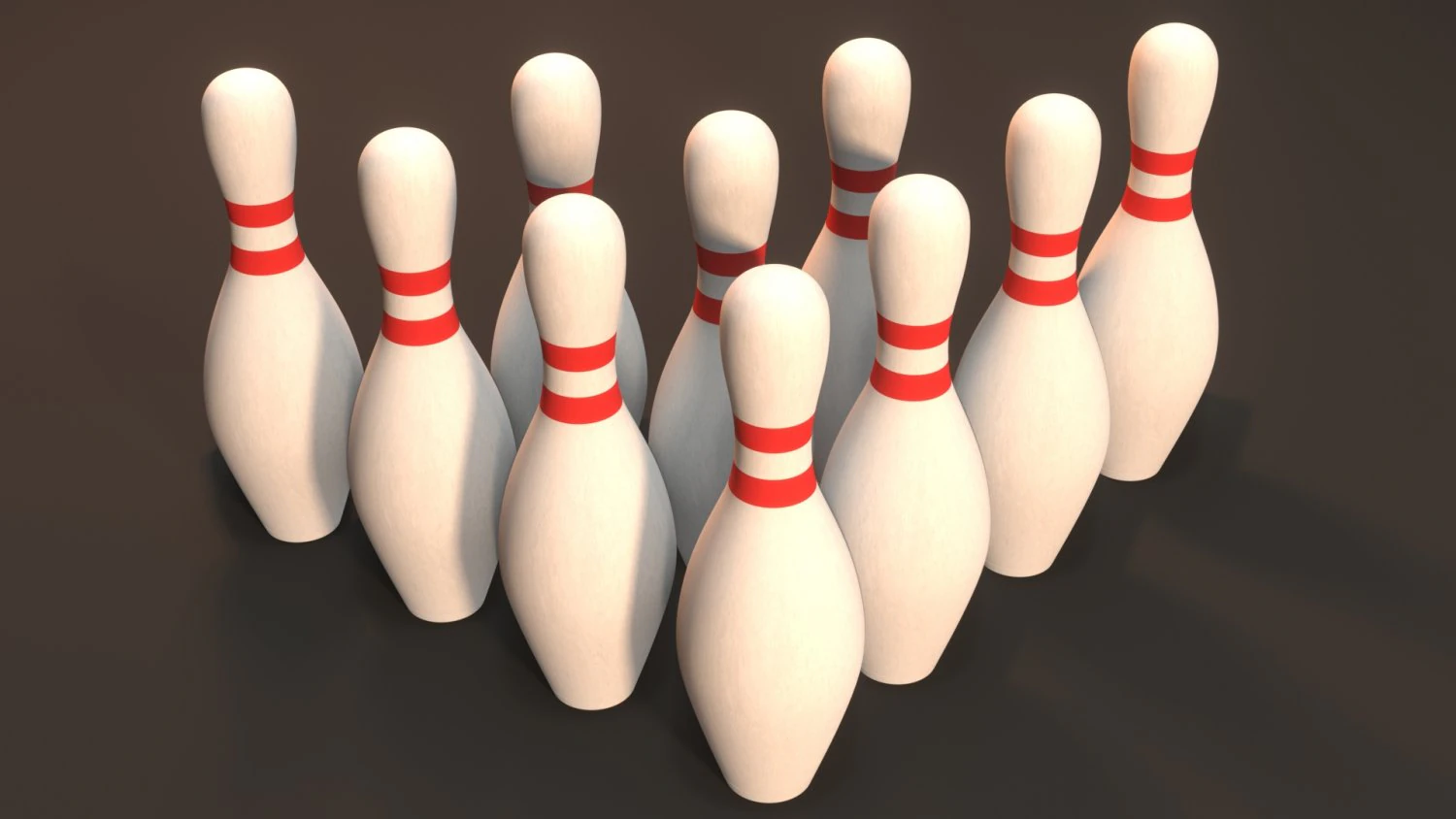 bowling pins set 3D Model .c4d .max .obj .3ds .fbx .stl .blend