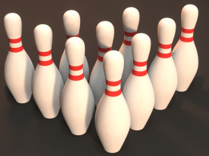 bowling pins set 3D मॉडल