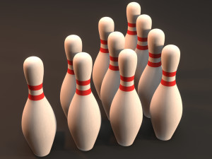 bowling pins set 3D Model