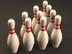 bowling pins set 3D Model