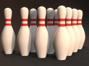 bowling pins set 3D Model