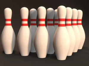bowling pins set 3D Model