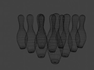 bowling pins set 3D Model