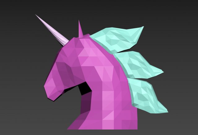 unicorns head 3D 模型 .c4d .max .obj .3ds .fbx .stl .blend
