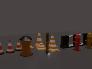 low-poly city traffic pack high detailsated 3D Model