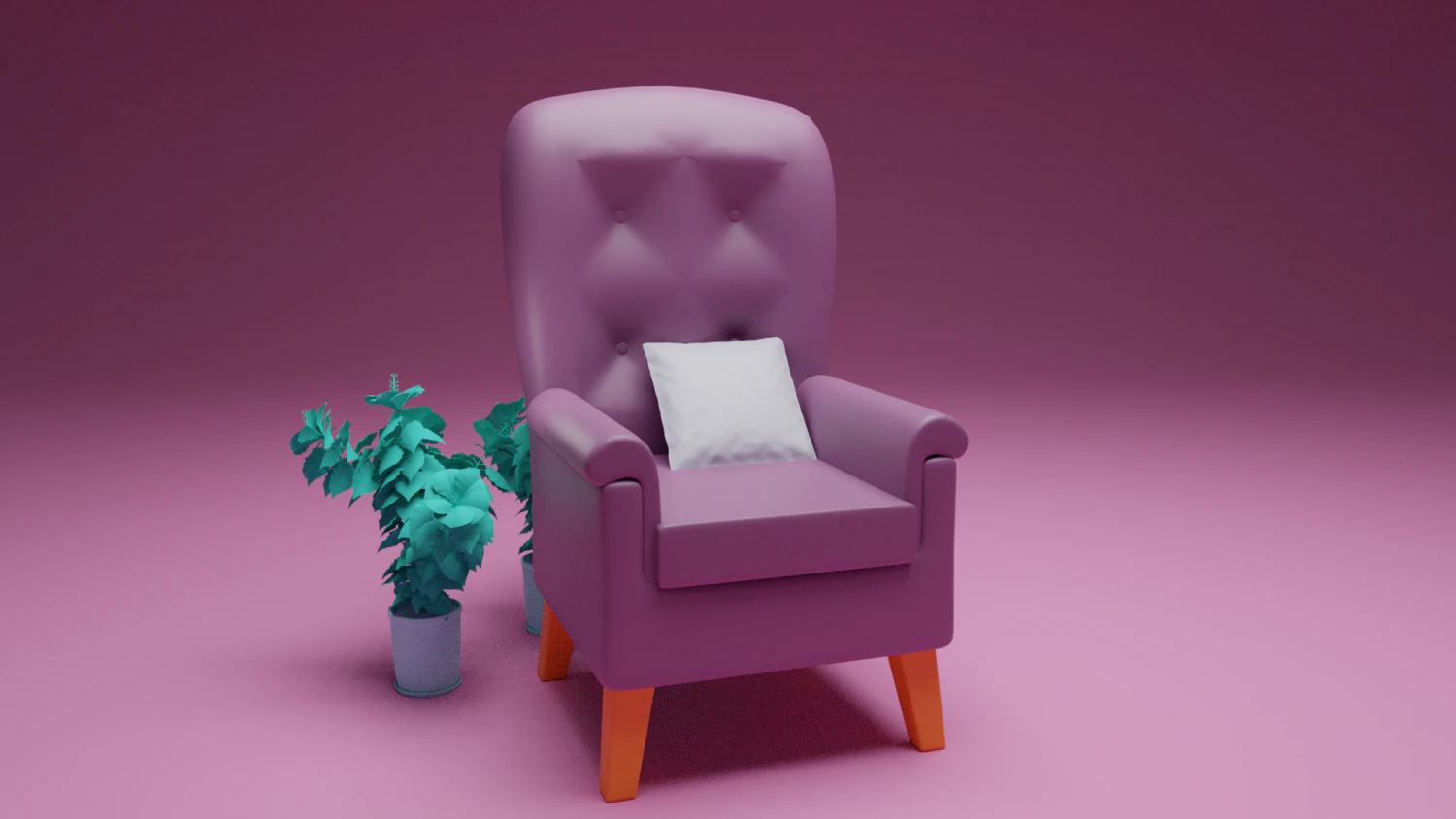 cozy armchair with pillow 3D Model .c4d .max .obj .3ds .fbx .stl .blend 