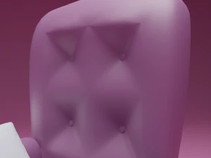 cozy armchair with pillow 3D Model