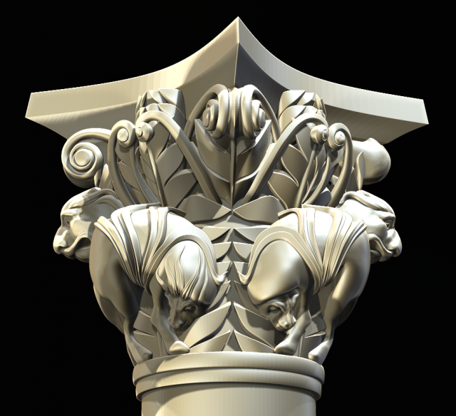 capital of the lions from basilique saint-sernin de toulouse 3d print model Modello di stampa 3D .c4d .max .obj .3ds .fbx .stl .blend 