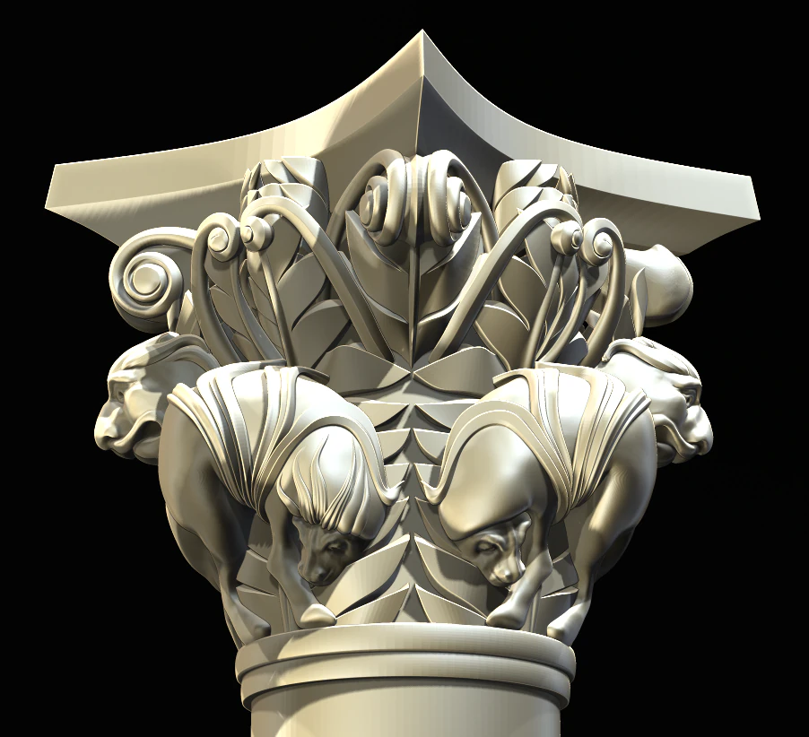 capital of the lions from basilique saint-sernin de toulouse 3d print model 3D Print Model .c4d .max .obj .3ds .fbx .stl .blend 