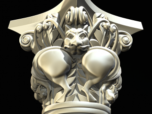 capital of the lions from basilique saint-sernin de toulouse 3d print model Modello di stampa 3D