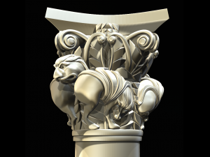 capital of the lions from basilique saint-sernin de toulouse 3d print model Modello di stampa 3D