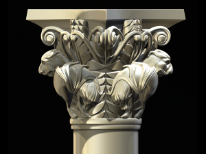 capital of the lions from basilique saint-sernin de toulouse 3d print model Modello di stampa 3D