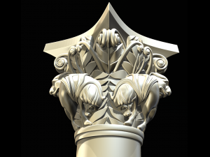 capital of the lions from basilique saint-sernin de toulouse 3d print model Modello di stampa 3D