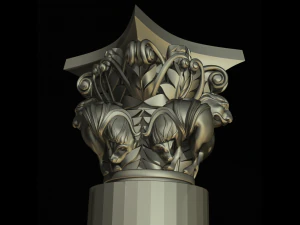 capital of the lions from basilique saint-sernin de toulouse 3d print model 3D Print Model