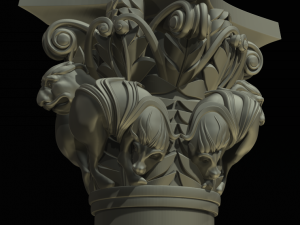 capital of the lions from basilique saint-sernin de toulouse 3d print model Modello di stampa 3D