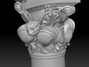 capital of the lions from basilique saint-sernin de toulouse 3d print model Modello di stampa 3D