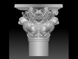 capital of the lions from basilique saint-sernin de toulouse 3d print model Modello di stampa 3D