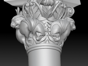 capital of the lions from basilique saint-sernin de toulouse 3d print model Modello di stampa 3D