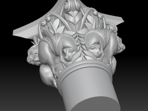 capital of the lions from basilique saint-sernin de toulouse 3d print model Modello di stampa 3D