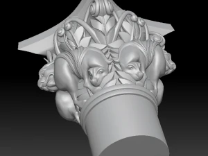 capital of the lions from basilique saint-sernin de toulouse 3d print model 3D Print Model