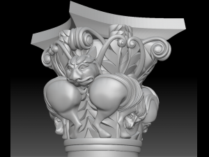 capital of the lions from basilique saint-sernin de toulouse 3d print model Modello di stampa 3D