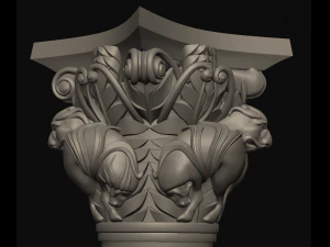 capital of the lions from basilique saint-sernin de toulouse 3d print model 3D Print Model