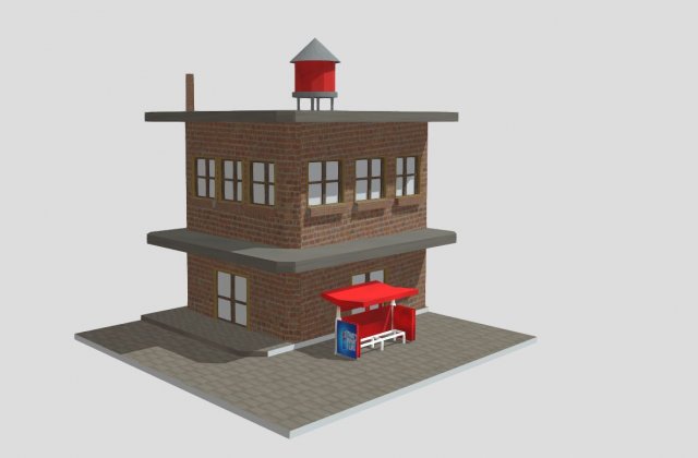 building 3D Model .c4d .max .obj .3ds .fbx .stl .blend 