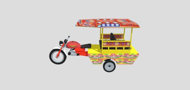 tuk tuk auto rickshaw 3D Model .c4d .max .obj .3ds .fbx .stl .blend 