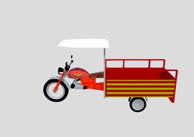 chingchi rickshaw tuk tuk auto rickshaw 3D Model .c4d .max .obj .3ds .fbx .stl .blend 
