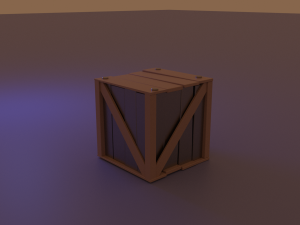 wooden box low-poly game ready pbr 3D 模型