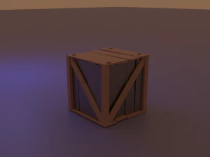 caja de madera juego low-poly listo pbr Modelo 3D