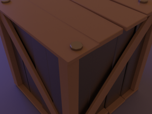 wooden box low-poly game ready pbr 3D Model