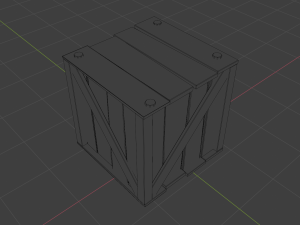 wooden box low-poly game ready pbr 3D Model