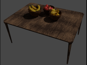 table served with fruit 3D Модель