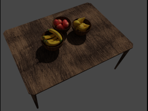 table served with fruit 3D Model