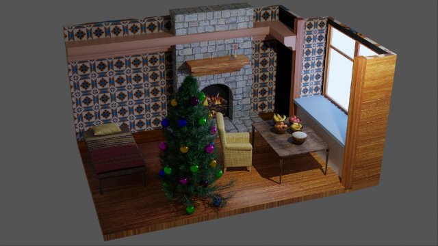 hristmas room Modèle 3D .c4d .max .obj .3ds .fbx .stl .blend 